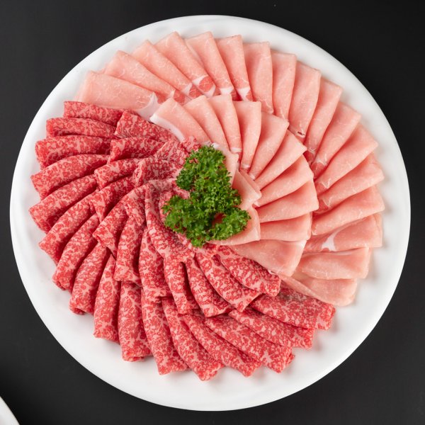 画像1: 【ギフト】おおいた和牛＆奥豊後豚しゃぶしゃぶセット (1)